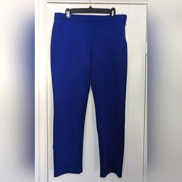 St. John Wool Blend Trouser Pants 10 Nautical Retro Glam Coastal Preppy Cape Cod - Picture 1 of 11